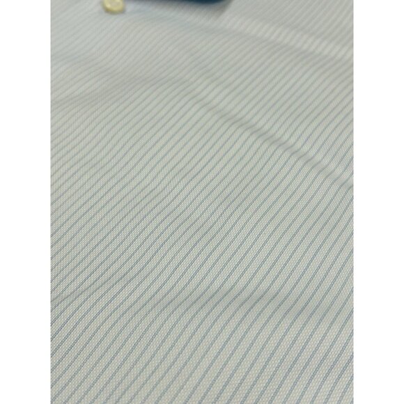 Barneys New York‎ Men's 16-R Trim Fit Striped Blue Long Sleeve Button Down Shirt - Picture 5 of 5
